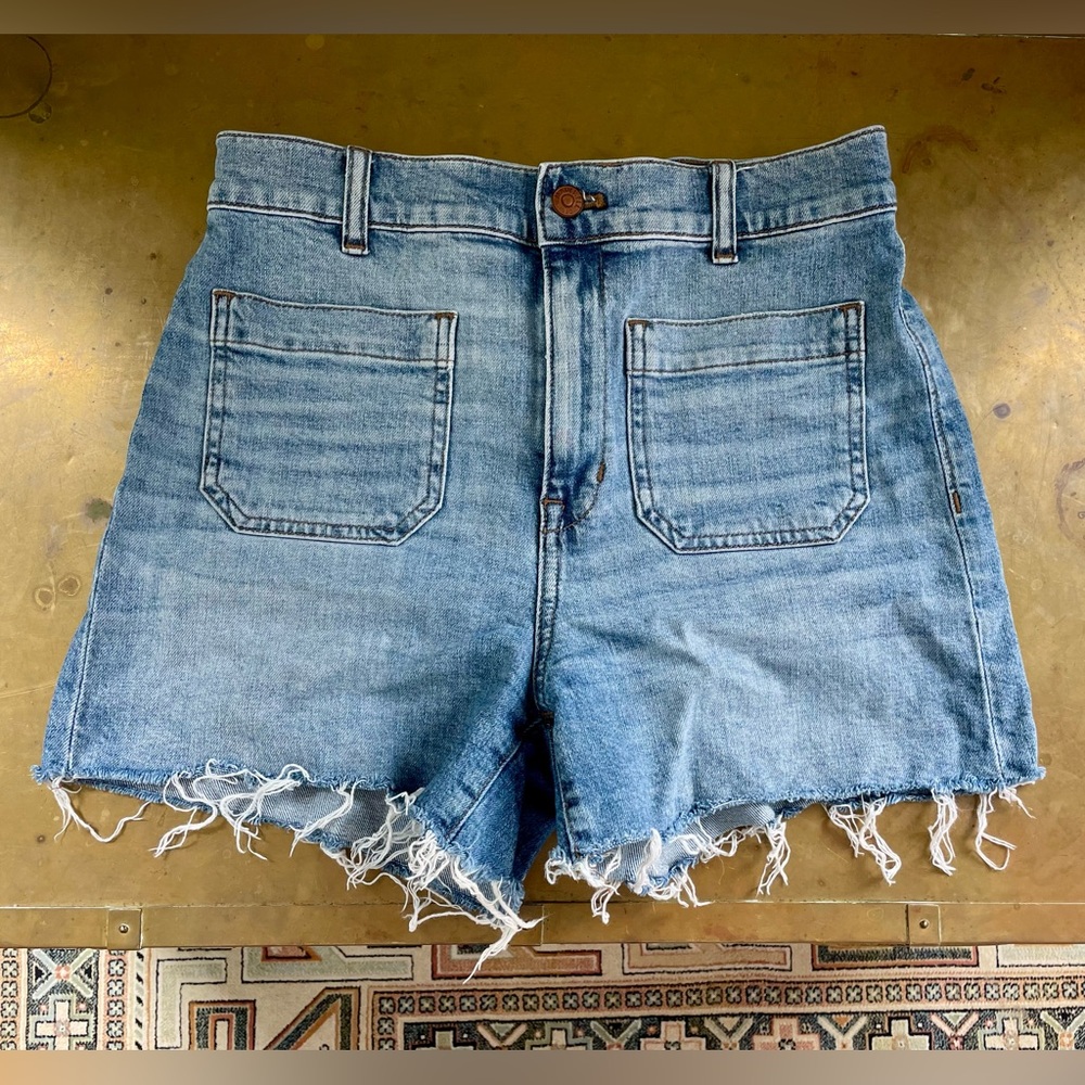 Madewell Patch Pocket High-Rise Denim Shorts